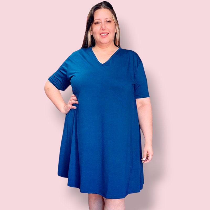 Vestido Bobo Manga Corta Modal - Talles Especiales