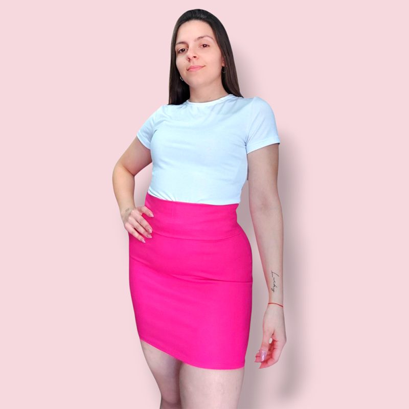 Pollera Mini Tiro Alto de Algodón - Talles Grandes