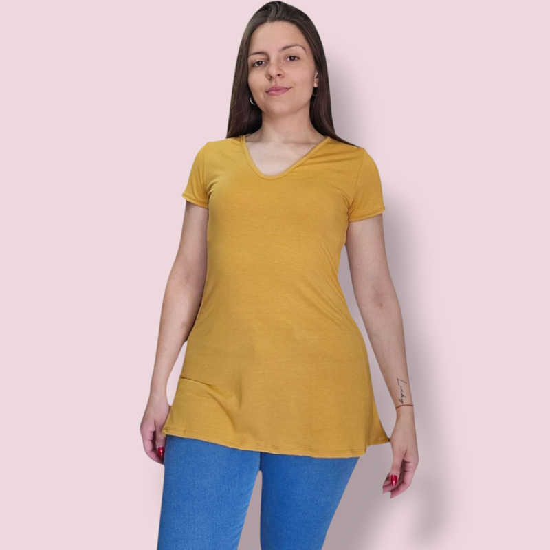 Remera Acampanada Manga Corta de Modal - Talle Grande