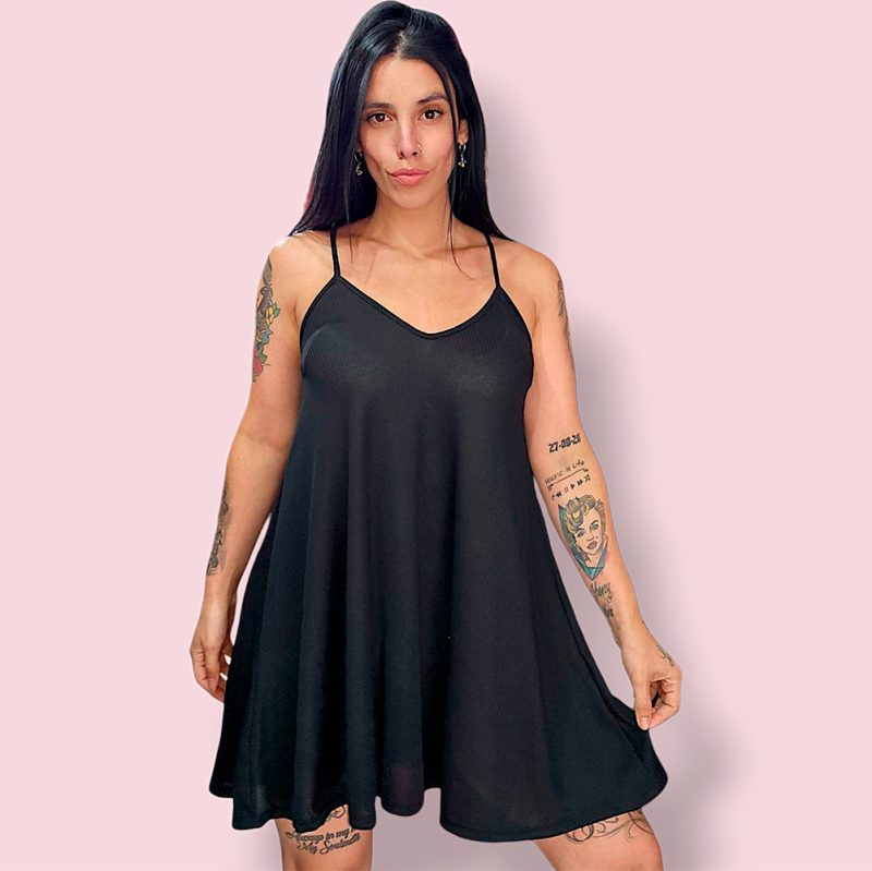 Vestido Amplio Universo Bretel De Morley Escote V - Talles Chicos