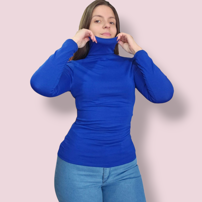 Polera Cuello Doble y Alto de Modal Talle Grande