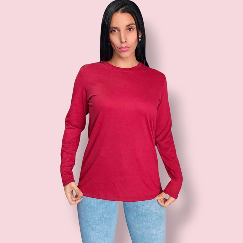 Remera Basica Manga Larga de Algodon Talle Grande